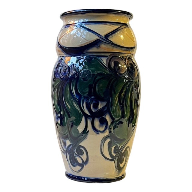 Large Art Nouveau Danish Hand-Glazed Vase from Danico, 1920s For Sale