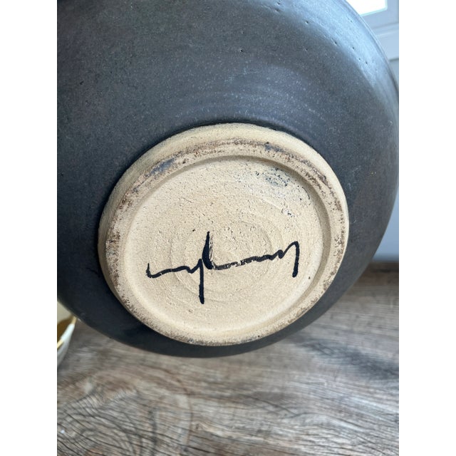Mid-Century Modern 1970s Vintage Mid Century Modern Large Studio Ceramic Pottery Decorative Bowl For Sale - Image 3 of 5