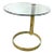 Mid 20th Century Midcentury Modern Glass Top Cantilever Table With Circular Brass Finish For Sale