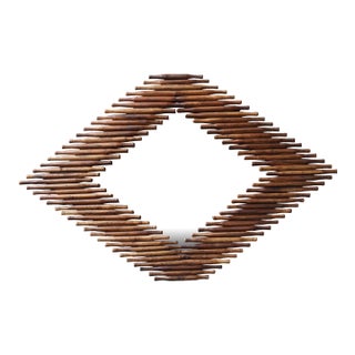 Matthew Izzo Home Diamond Wood Rolling Pin Wall Mirror For Sale