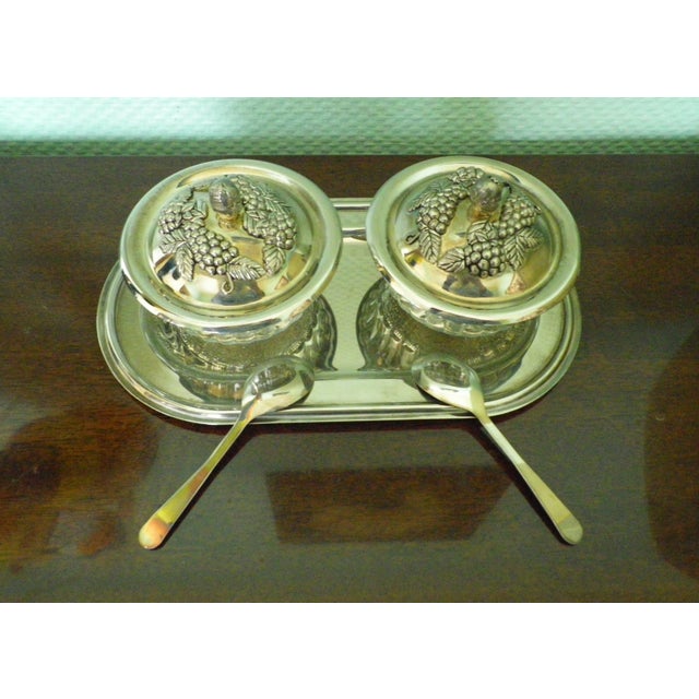 Jam/Honey Set in Glass and Treated Metal, 1970s, Set of 7 For Sale - Image 11 of 15