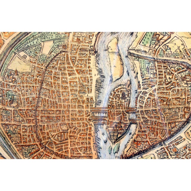 Old Engraving Map of Paris French Munster 16th Century Walled City Framed For Sale In New York - Image 6 of 12