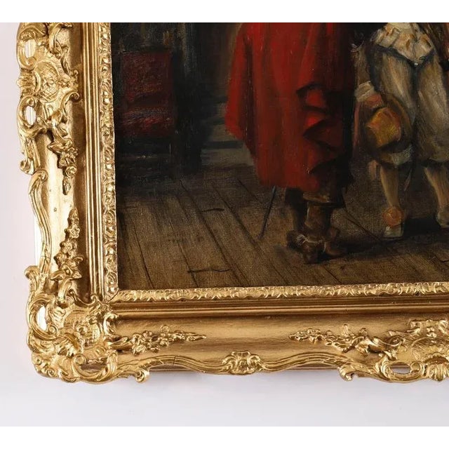 Frank Moss Bennett, Three Cavaliers, 1929, Antique Oil on Panel, Framed For Sale - Image 6 of 15