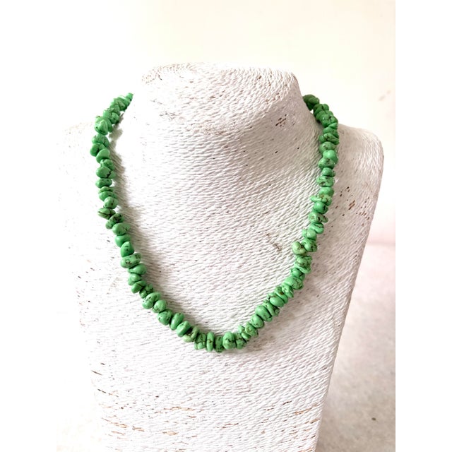 Vintage Green Turquoise Necklace For Sale - Image 4 of 4