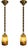 Art Deco French Cameo Glass and Gilt Brass Pendant Lights from Degué, 1930s, Set of 2 For Sale