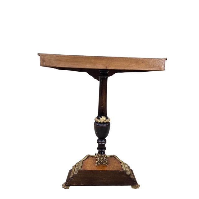 Wood Vintage French Louis XV Style Walnut & Gilt Bronze Console Table For Sale - Image 7 of 10