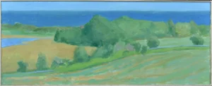 Contemporary Coastal Framed Painting, Late Summer at the Coast, by Stephen Remick