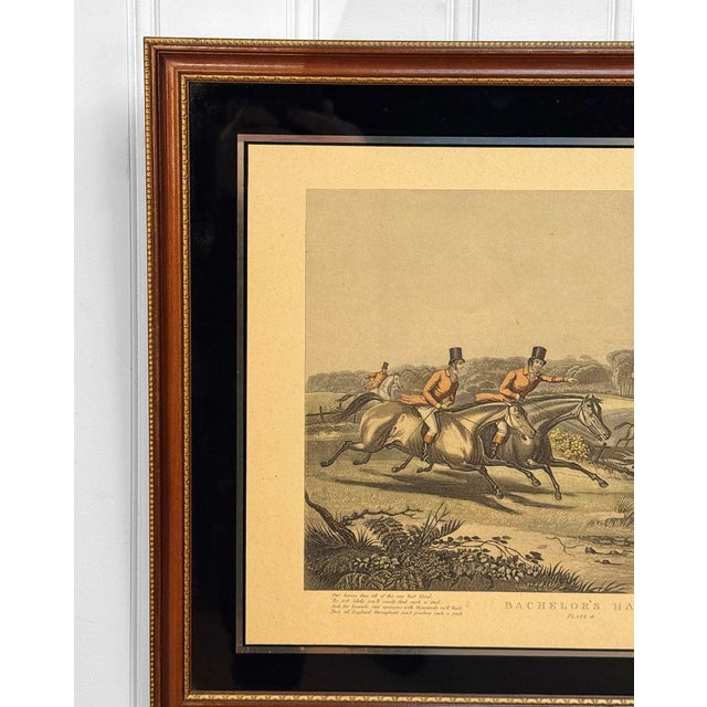 Antique English Bachelor's Hall Fox Hunt Framed Art Lithograph For Sale - Image 4 of 14