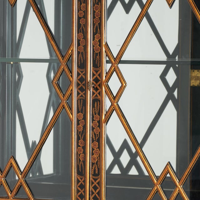 Vintage Chinese Chippendale Style Pagoda Glass Front Cabinet on Stand by Maitland Smith For Sale - Image 12 of 18