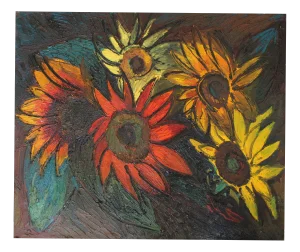 Aleksandrs Rodin, Sunflowers, 1986, Oil on Canvas