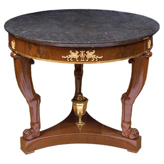 19th Century French Mahogany Center Table For Sale