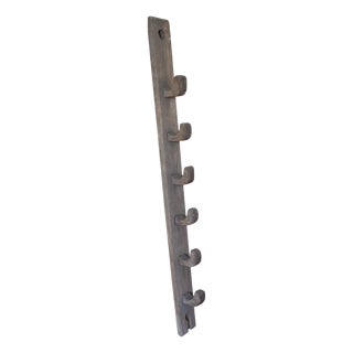 19th Century English Oak Stable Harness Rack with Hooks For Sale