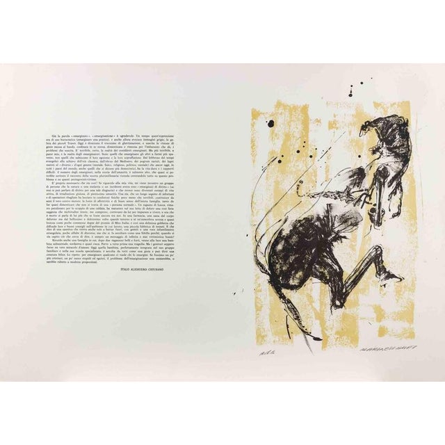 Lithograph on paper. Artist proof, hand signed. The works is accompanied by a text by Italo Alighiero Chiusano. Excellent...