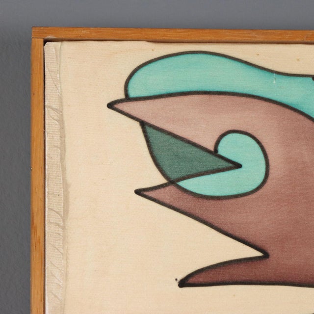 Maria Mesch, Abstract Composition, Oil Painting on Canvas For Sale - Image 8 of 11