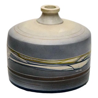 Italian Terracotta Vase with Futurist Decoration, 1960s For Sale