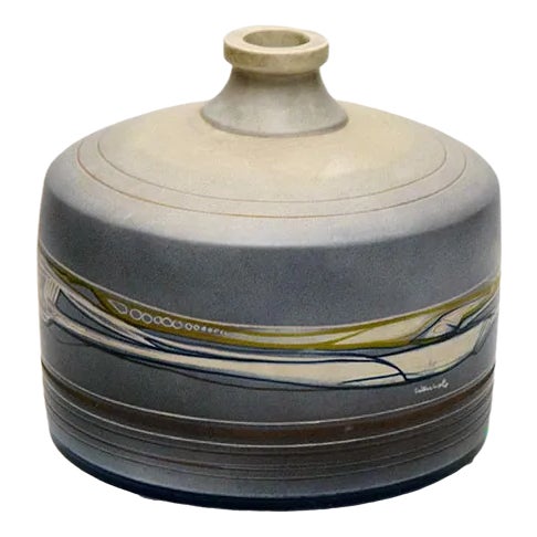 Italian Terracotta Vase with Futurist Decoration, 1960s For Sale