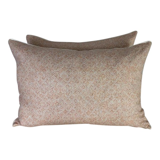 Blush Linen Decorative Pillow by Melissa Levinson in Modern Style For Sale