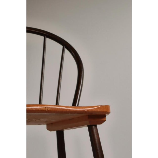 Funkis No. 4157 Spindle Chair in Stained Beechwood by Fritz Hansen, Denmark, 1940s For Sale - Image 6 of 16
