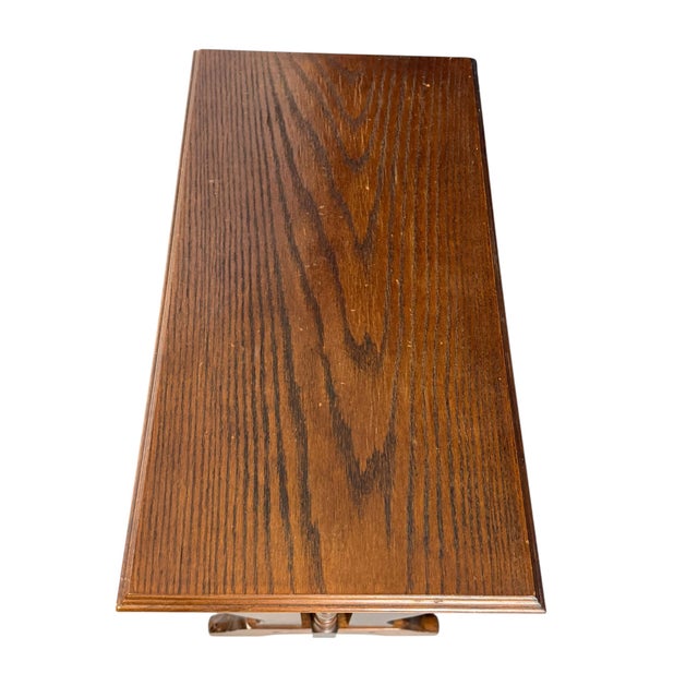 Vintage Wooden Magazine Rack Side Table, 1950 For Sale - Image 10 of 12