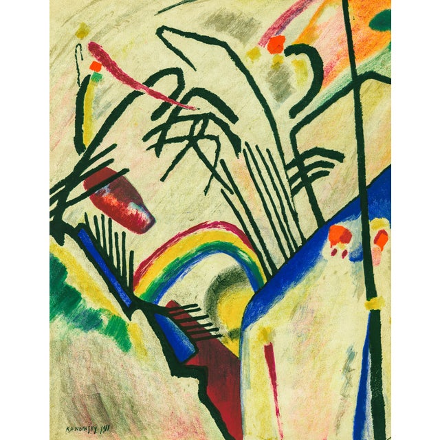 Original 1955 lithograph after Wassily Kandinsky's 1911 painting "Composition IV", published by Aime Maeght in Derrière Le...