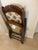 Brown Vintage Victorian Carved Walnut and Upholstered Folding Rocking Chair For Sale - Image 8 of 12