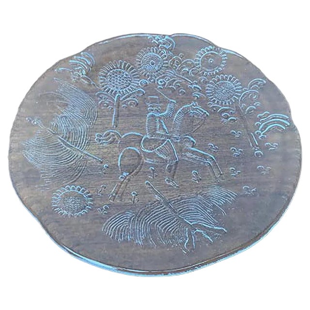 Vintage Swedish Doran Glass Plate by Goran Warff for Kosta Boda For Sale