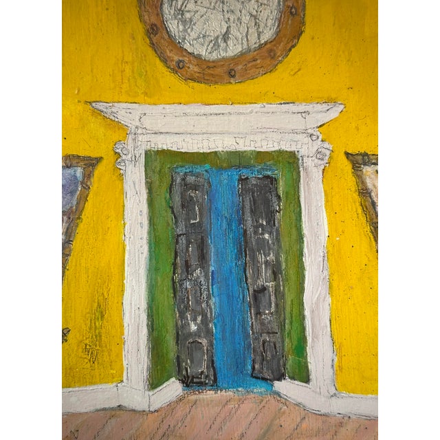 Whimsical Yellow Interior Painting For Sale - Image 6 of 9