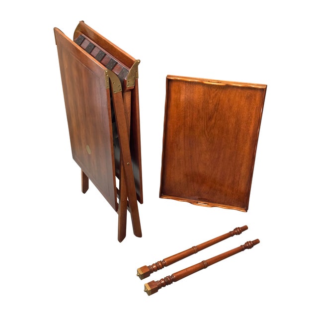 2010s Mahogany Party Butler Expandable Server by Baker For Sale - Image 5 of 12