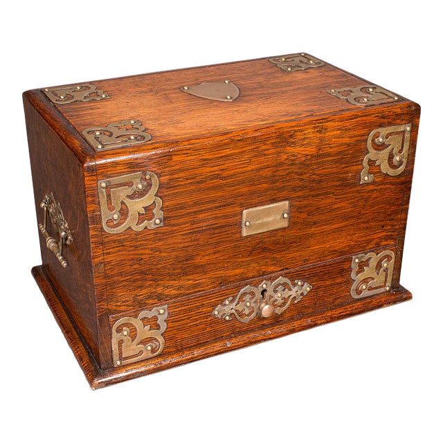 Antique Metamorphic Stationery Case, English Oak Rotating Writing Box, Edwardian For Sale