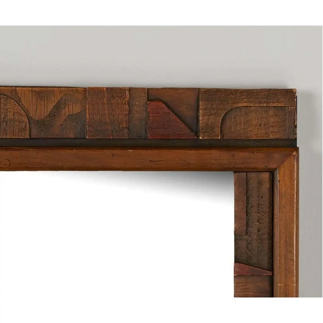 1970s Vintage 1970s Lane Brutalist Double Wall Mirror Geometric Paul Evans Style For Sale - Image 5 of 9