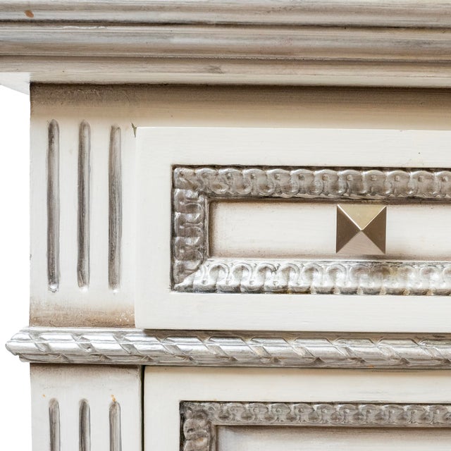 Wood Louis XVI Style Mirror Top Chest of Drawers by Julia Gray For Sale - Image 7 of 8