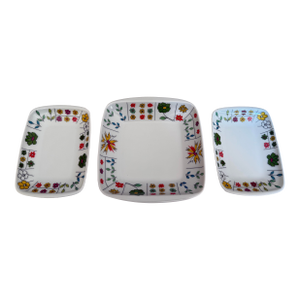 Trio of Mid 20th Century Porcelain Plates by Emilio Pucci and Hans Theo Baumann for Rosenthal