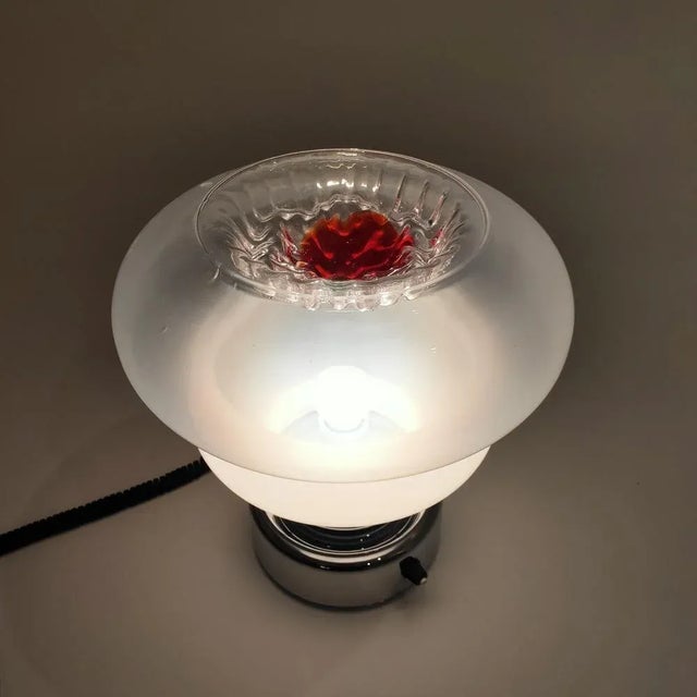 Metal Italian Murano Crystal Desktop Lamp in the style of Toni Zuccheri, 1970s For Sale - Image 7 of 9