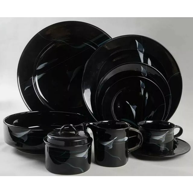 Ceramic 1980s Mikasa Galleria Opus Black Dinnerware Full Set - 50 Piece Set For Sale - Image 7 of 7