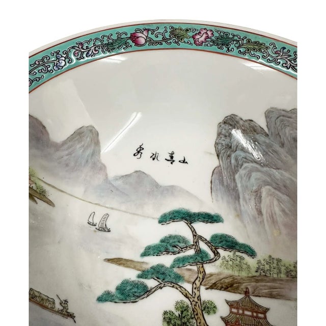 Chinese Mid 20th-Century Chinese Famille Rose Porcelain Bowl For Sale - Image 3 of 9