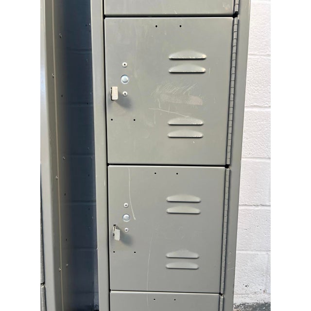 Late 20th Century Pair of Two Tall Industrial Lockers For Sale - Image 10 of 15