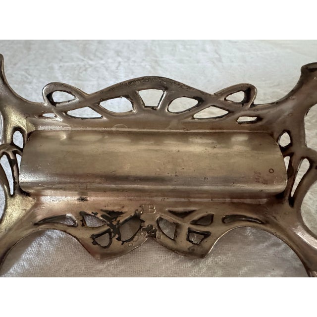 Antique Art Nouveau Silver Plated Stamp Box For Sale - Image 10 of 12