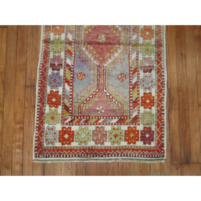 Contemporary Colorful Vintage Turkish Anatolian Throw Rug For Sale - Image 3 of 5