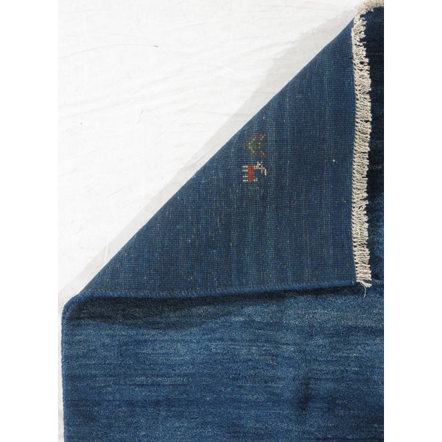 1980s Vintage Hand-Knotted Persian Gabbeh Rug 6'9" X 9'8" For Sale - Image 5 of 5