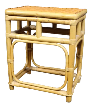 Bamboo and Wicker Side Table