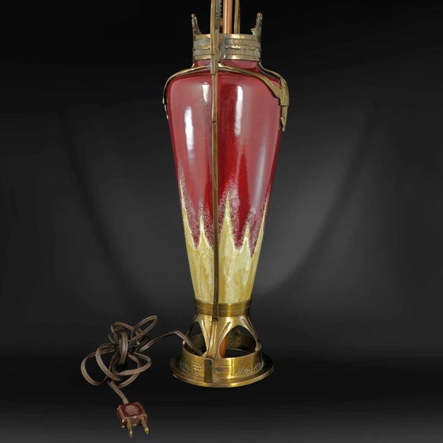 Art Nouveau Urn Mounted as a Lamp For Sale - Image 4 of 12