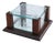 Art Deco Jewelry Box in Facet Cut Glass and Oak, 1930s For Sale