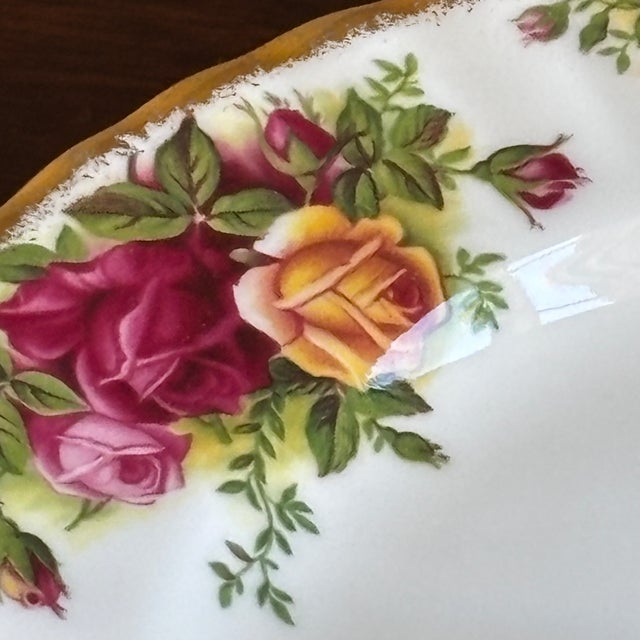 Vintage English Bone China Handled Serving Plate For Sale - Image 9 of 13