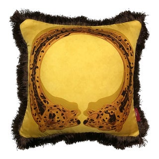 Cartier Duos De Tigre Gold Bracelet Vintage Silk Scarf Pillow For Sale