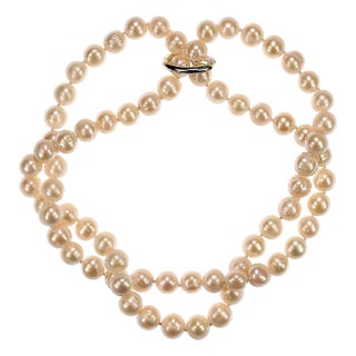 Ajd 35 Inch White Freshwater Pearl Necklace Great Gift For Sale