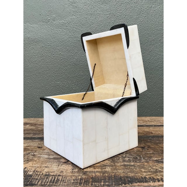 Vintage Black and White Stone Box For Sale - Image 9 of 12