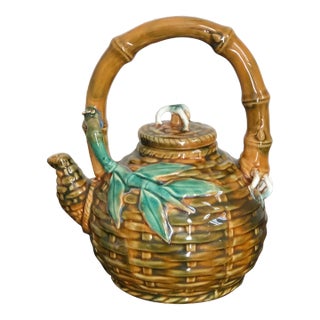 Antique Chinese Majolica Sancai Teapot For Sale
