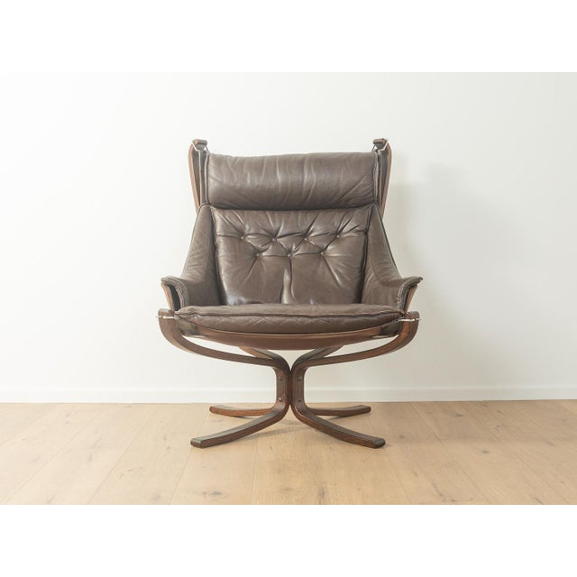 Set of Vintage Falcon Armchair and Footstool by Sigurd Ressell for Vatne Møbler, 1970s For Sale - Image 4 of 14