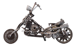 Industrial Metal Motorcycle Sculpture by Azele Studio