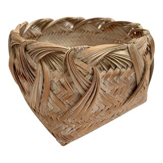 Natural Wood Wicker Woven Decor Storage Basket For Sale